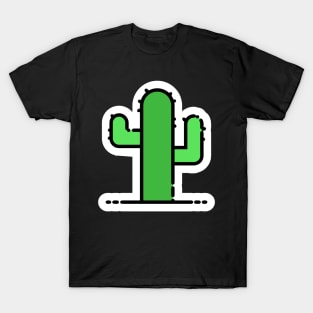 Cactus // Line Art Sticker T-Shirt